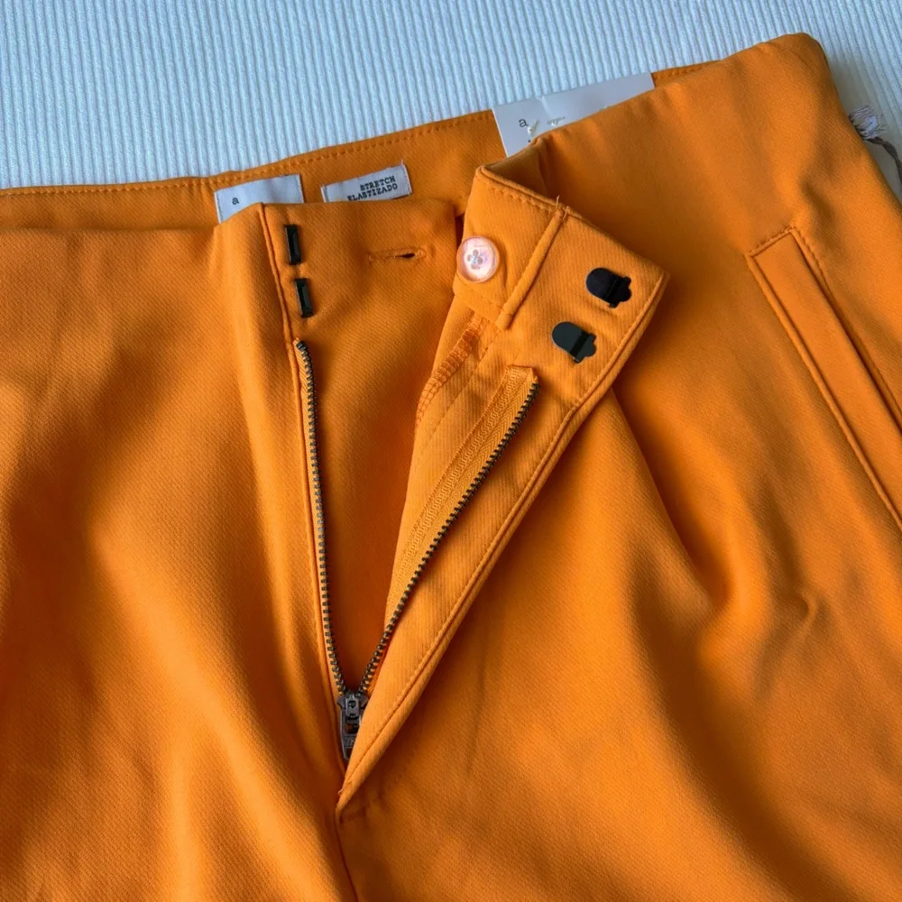A New Day | Stretch Midi Shorts |  Glory Orange | Tailored | High Rise